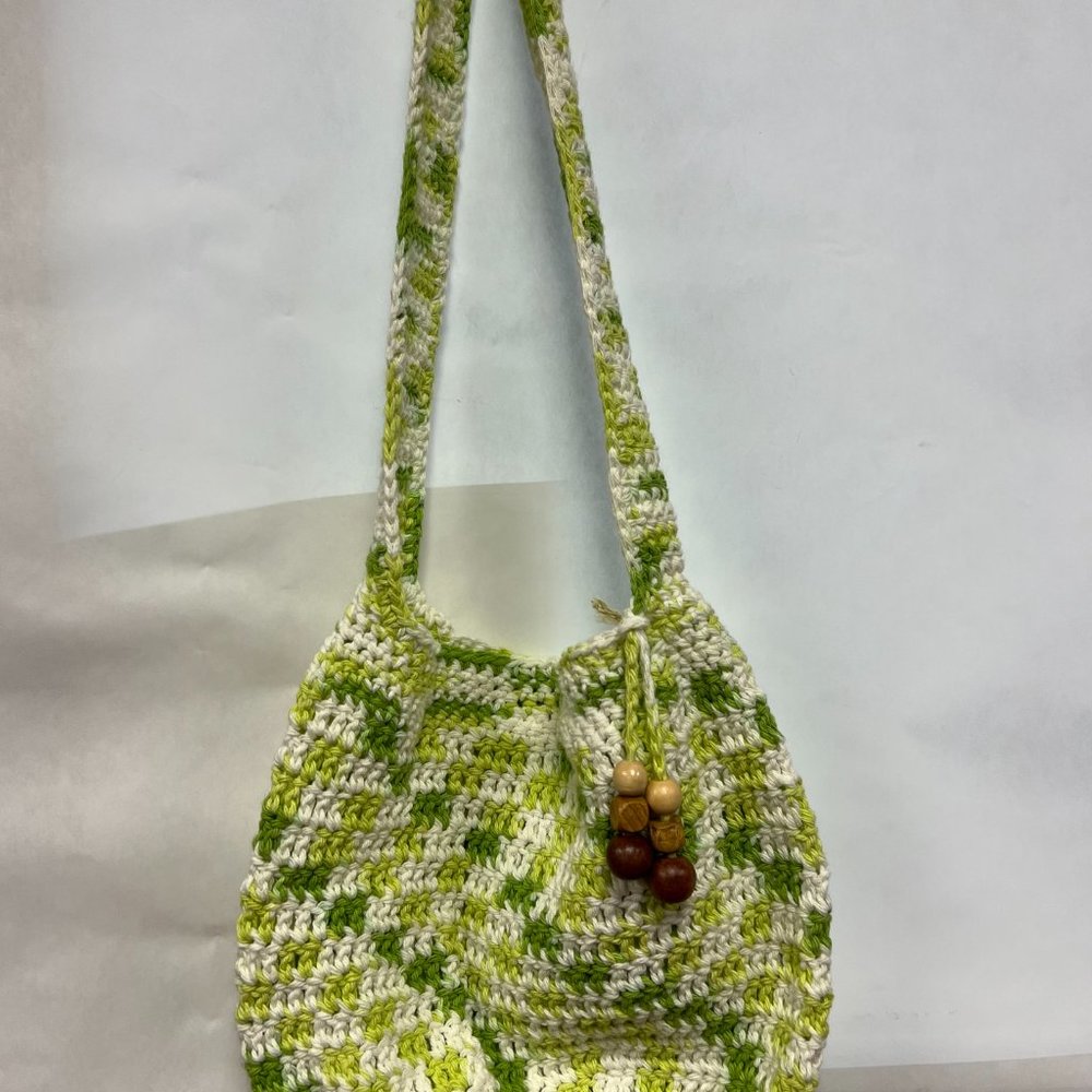 Crochet Inspire Lime Green and White Purse
